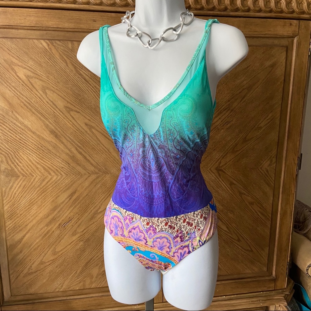 SAHA Multicolor Ombre One Piece Low Back Swimsuit